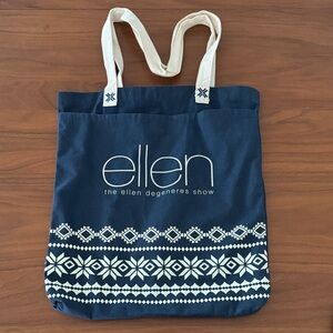 Ellen Blue and Cream Patterned Tote